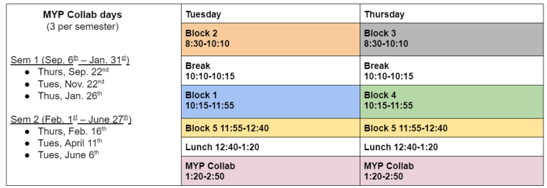 Bell Schedule 2021-22 | Rockridge Secondary School